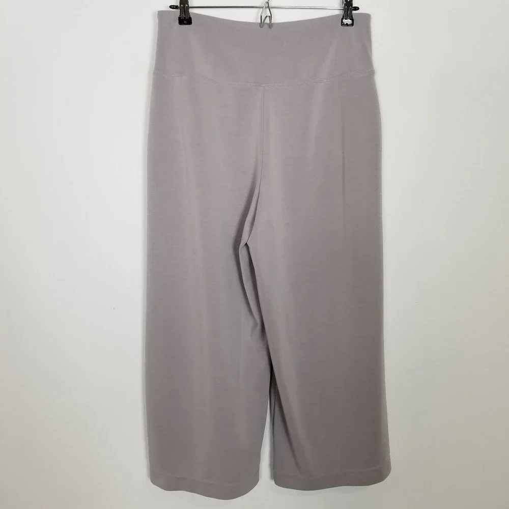 Athleta Light Gray Cropped Wide-Leg Pants